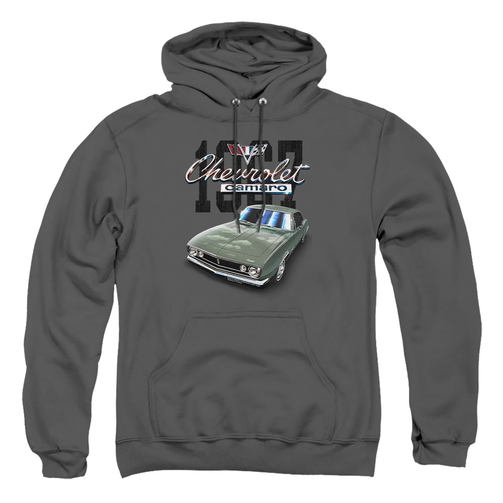 AN OFFCIALLY LICENSED CHEVROLET CLASSIC CAMARO ADULT UNISEX PULLOVER HOODIE CHARCOAL