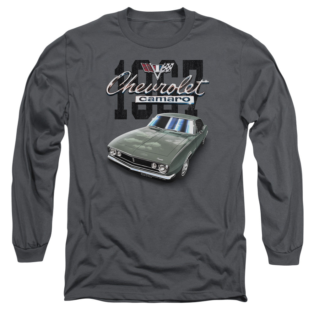 AN OFFCIALLY LICENSED CHEVROLET CLASSIC CAMARO MEN'S LONG SLEEVE T-SHIRT CHARCOAL