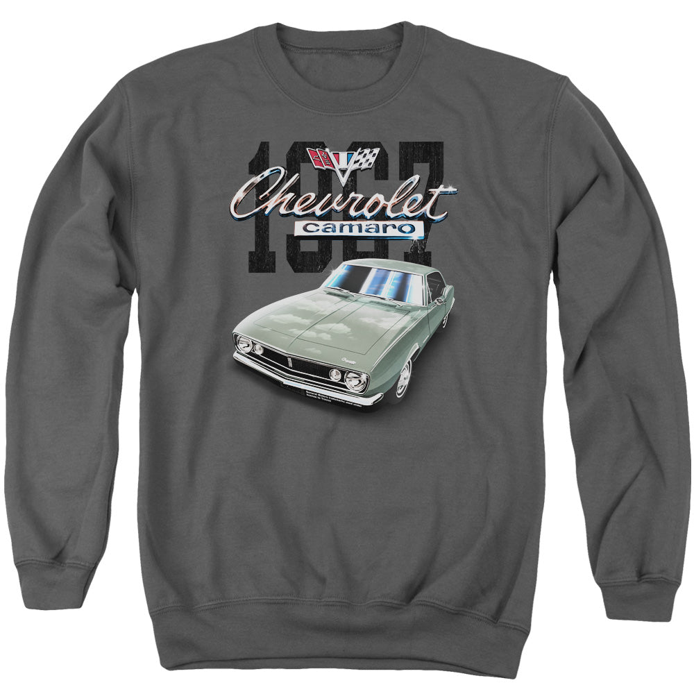 AN OFFCIALLY LICENSED CHEVROLET CLASSIC CAMARO ADULT UNISEX CREWNECK SWEATSHIRT CHARCOAL