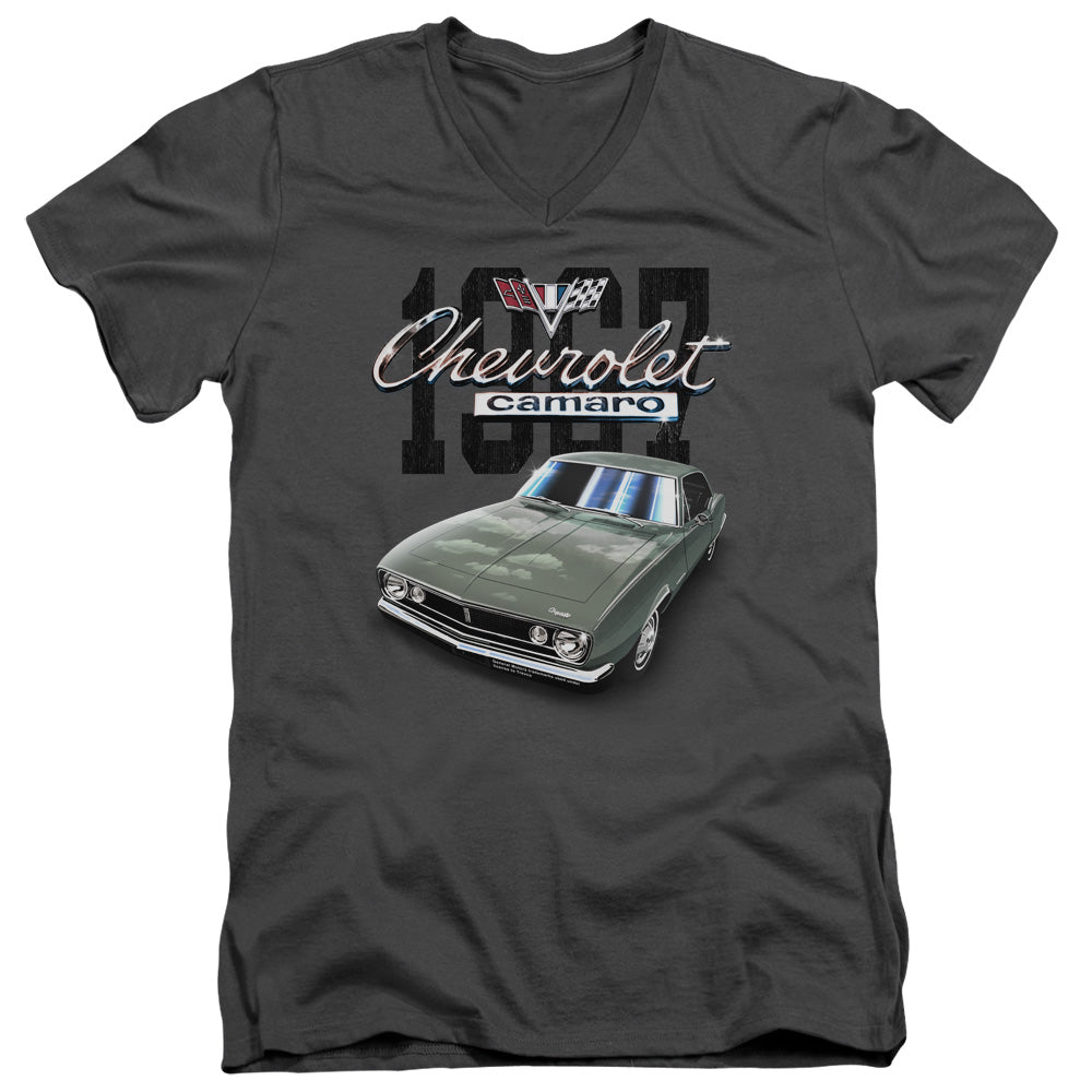 AN OFFCIALLY LICENSED CHEVROLET CLASSIC CAMARO MEN'S V-NECK T-SHIRT CHARCOAL