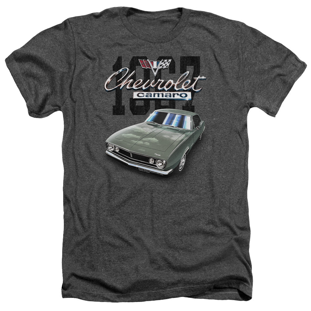 AN OFFCIALLY LICENSED CHEVROLET CLASSIC CAMARO MEN'S HEATHER T-SHIRT CHARCOAL