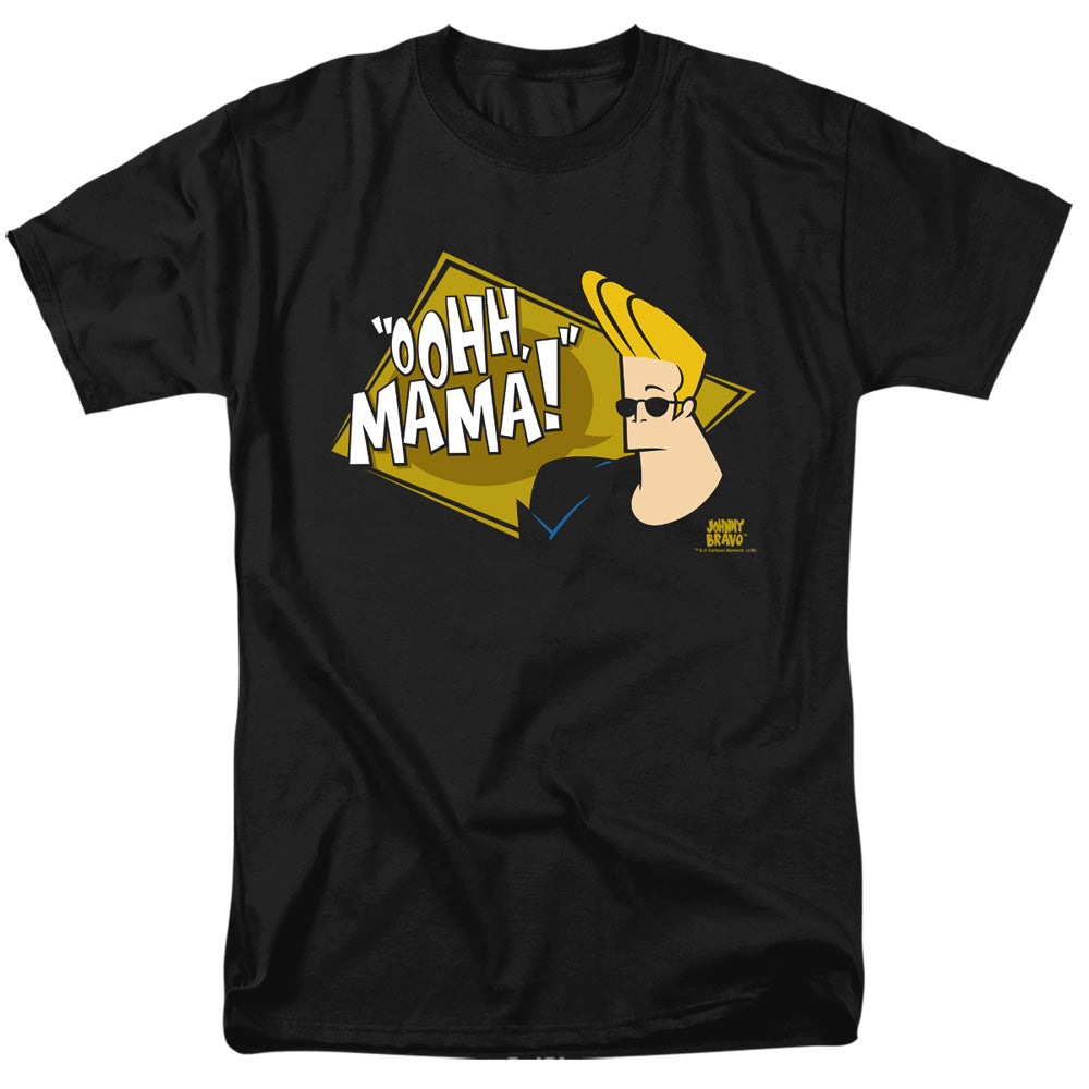 AN OFFCIALLY LICENSED JOHNNY BRAVO OOHH MAMA MEN'S REGULAR FIT T-SHIRT BLACK