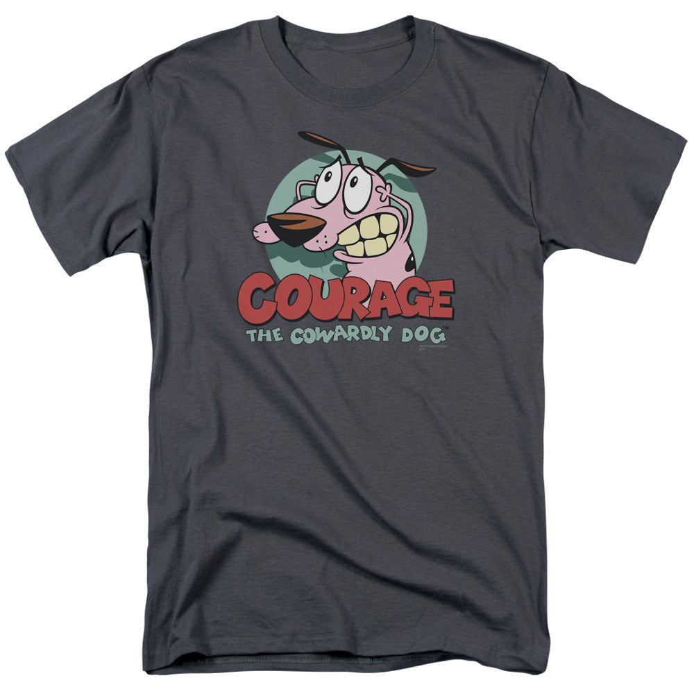 AN OFFCIALLY LICENSED COURAGE THE COWARDLY DOG COURAGE MEN'S REGULAR FIT T-SHIRT CHARCOAL