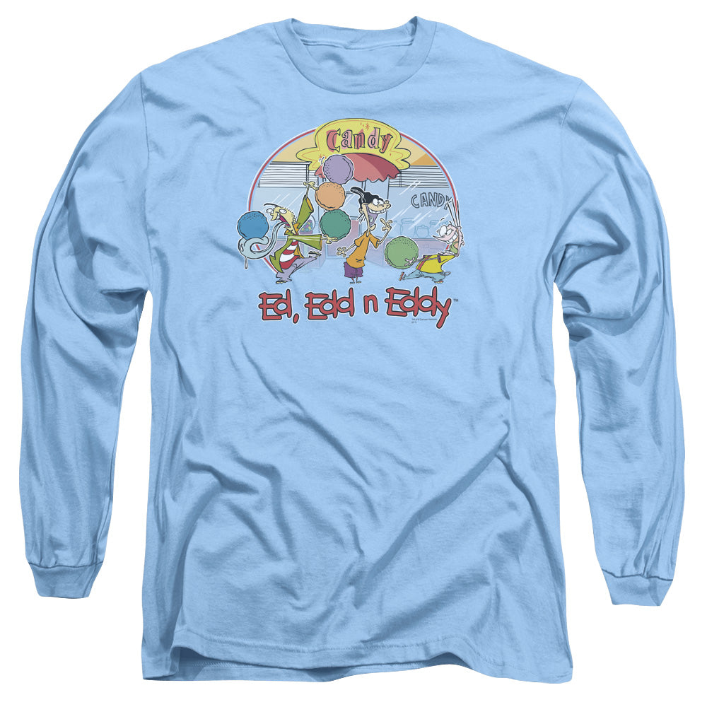 AN OFFCIALLY LICENSED ED EDD EDDY JAWBREAKERS MEN'S LONG SLEEVE T-SHIRT CAROLINA BLUE