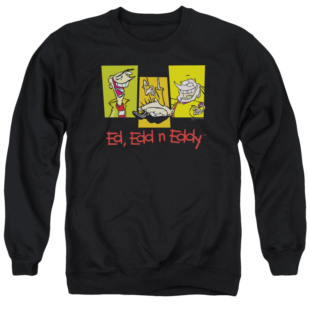 AN OFFCIALLY LICENSED ED EDD EDDY 3 EDS ADULT UNISEX CREWNECK SWEATSHIRT BLACK