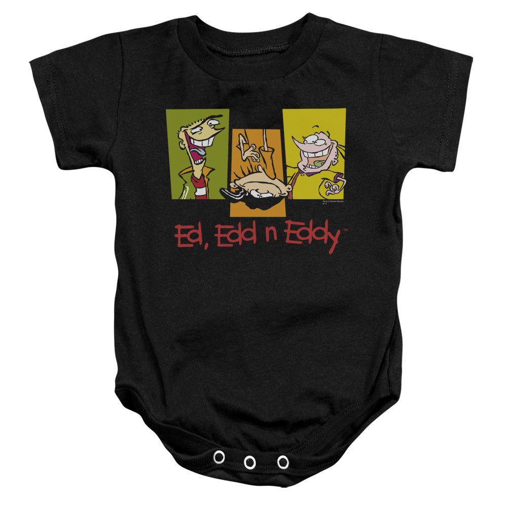 AN OFFCIALLY LICENSED ED EDD EDDY 3 EDS BABY BODYSUIT BLACK