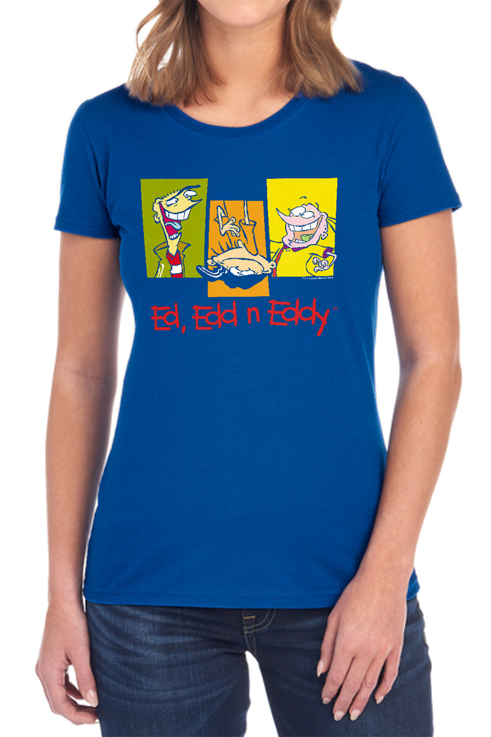 AN OFFCIALLY LICENSED ED EDD EDDY 3 EDS WOMEN'S REGULAR FIT T-SHIRT BLACK