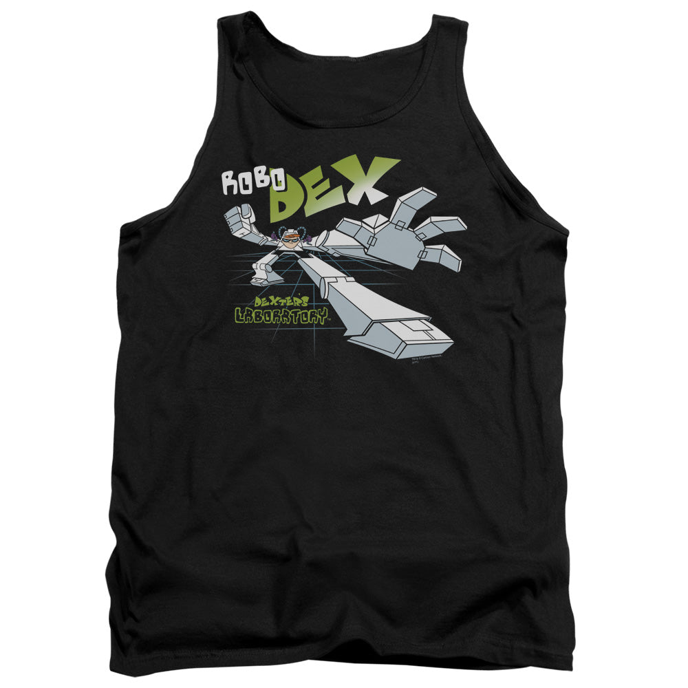 AN OFFCIALLY LICENSED DEXTERS LABORATORY ROBO DEX ADULT UNISEX TANK TOP BLACK