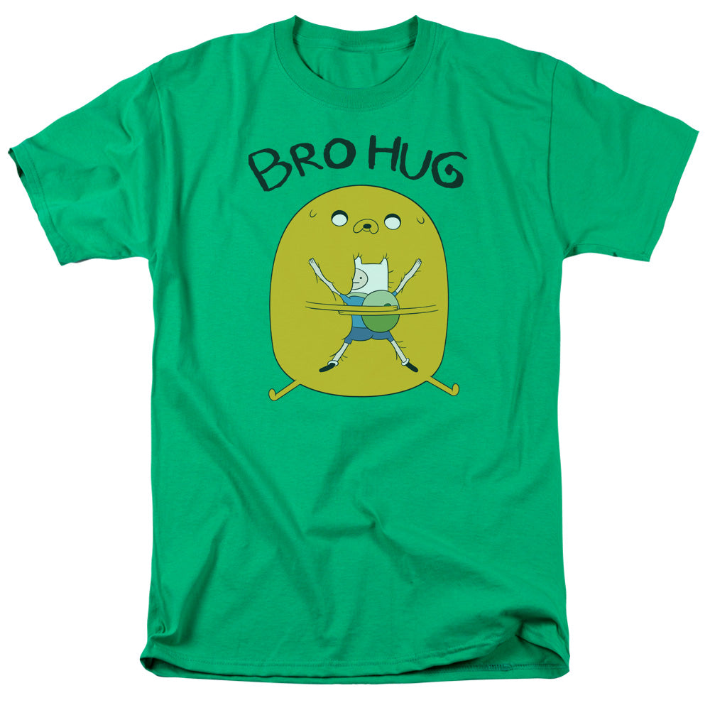 AN OFFCIALLY LICENSED ADVENTURE TIME BRO HUG MEN'S REGULAR FIT T-SHIRT KELLY GREEN