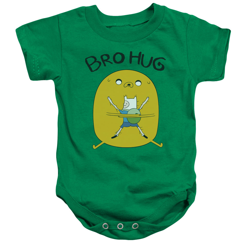 AN OFFCIALLY LICENSED ADVENTURE TIME BRO HUG BABY BODYSUIT KELLY GREEN