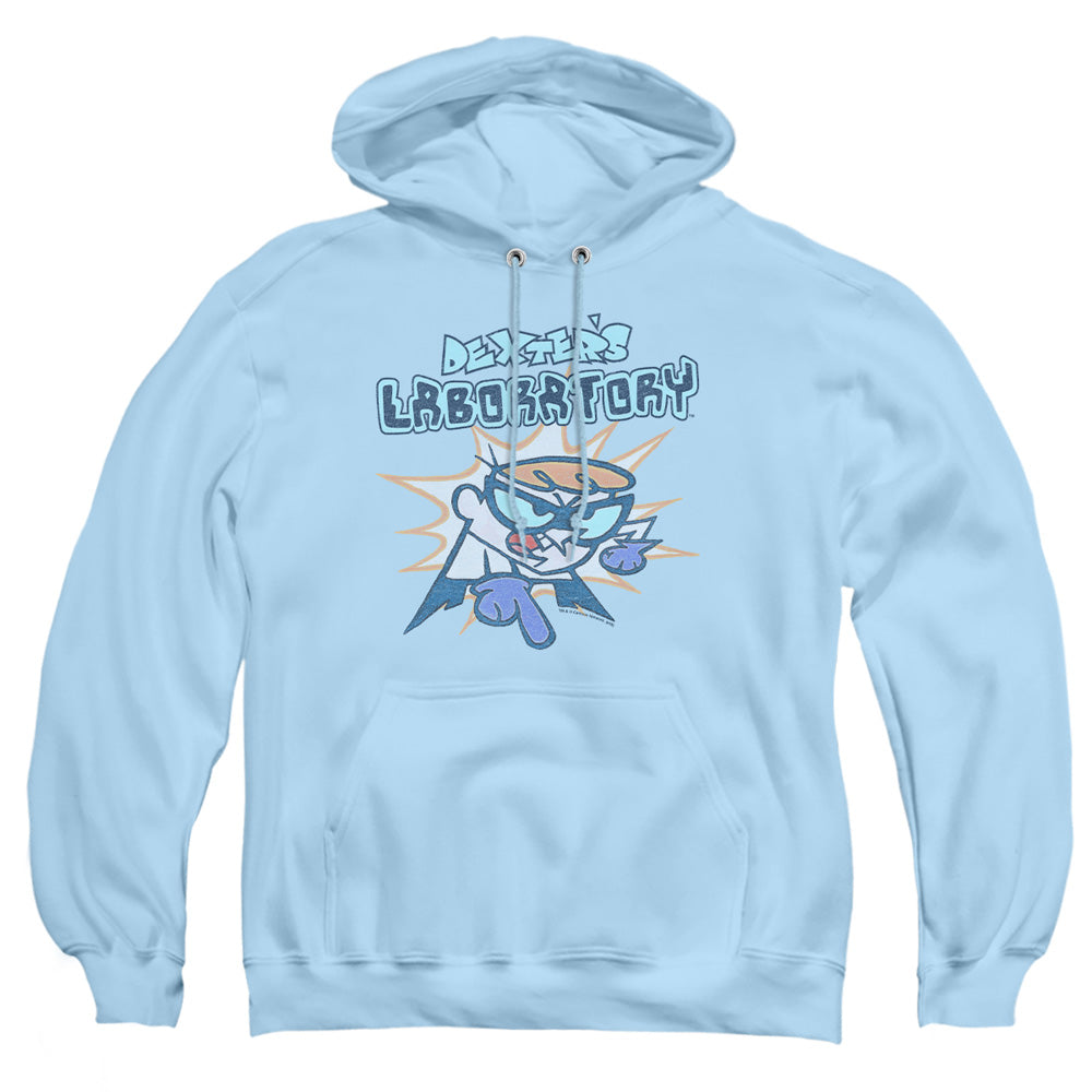 AN OFFCIALLY LICENSED DEXTERS LABORATORY WHAT DO YOU WANT ADULT UNISEX PULLOVER HOODIE LIGHT BLUE