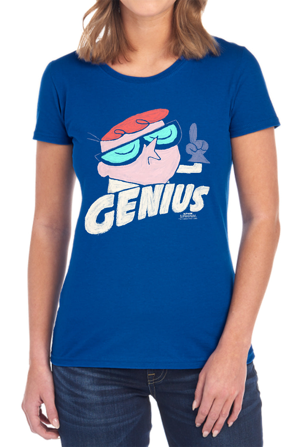 AN OFFCIALLY LICENSED DEXTERS LABORATORY GENIUS WOMEN'S REGULAR FIT T-SHIRT BLACK