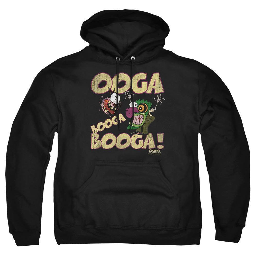AN OFFCIALLY LICENSED COURAGE OOGA BOOGA BOOGA ADULT UNISEX PULLOVER HOODIE BLACK