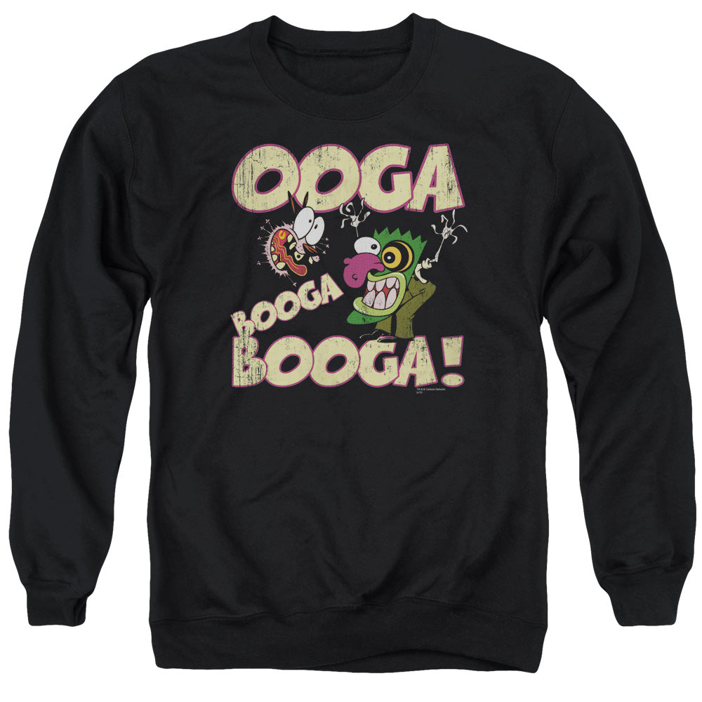 AN OFFCIALLY LICENSED COURAGE OOGA BOOGA BOOGA ADULT UNISEX CREWNECK SWEATSHIRT BLACK