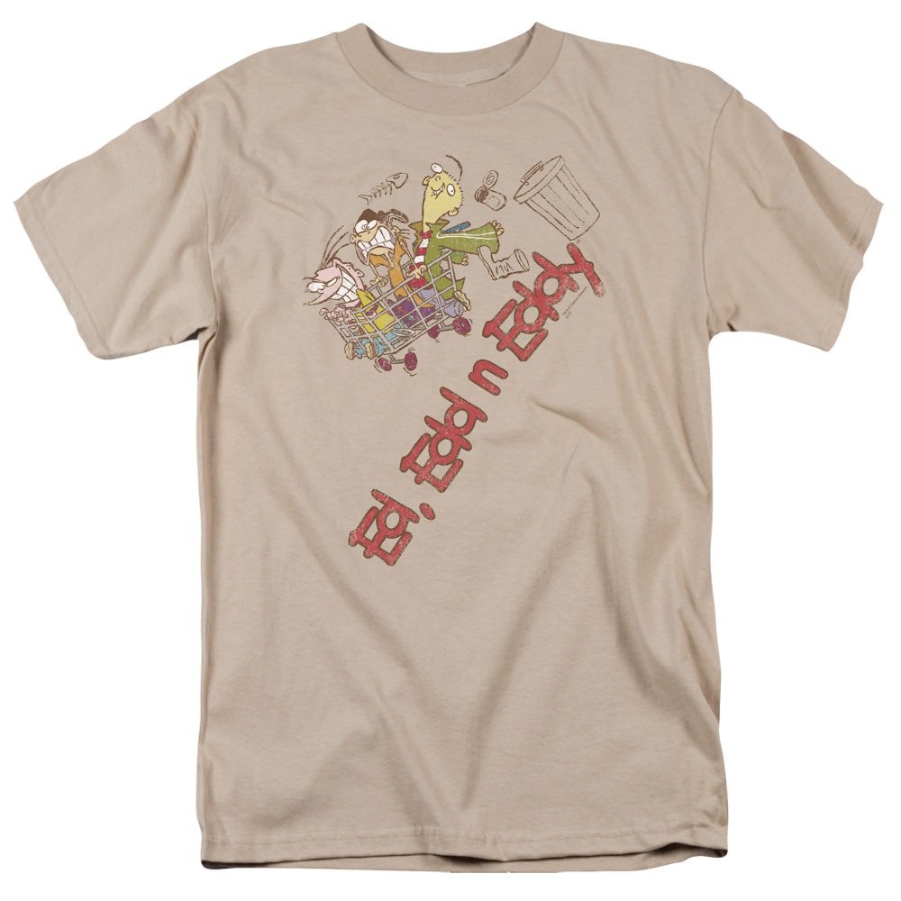 AN OFFCIALLY LICENSED ED EDD N EDDY DOWNHILL MEN'S REGULAR FIT T-SHIRT SAND