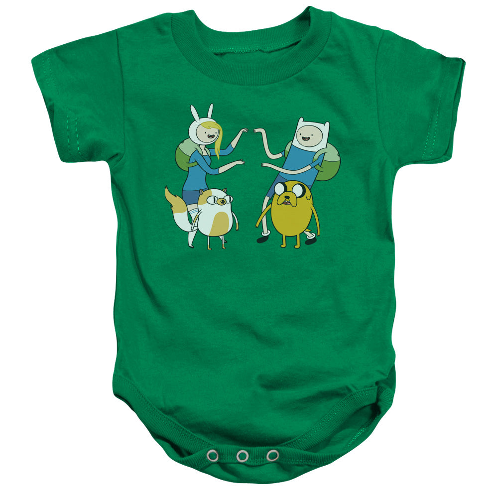 AN OFFCIALLY LICENSED ADVENTURE TIME MEET UP BABY BODYSUIT KELLY GREEN
