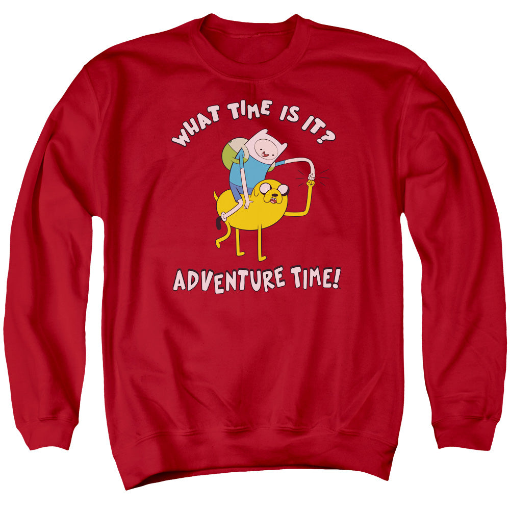 AN OFFCIALLY LICENSED ADVENTURE TIME RIDE BUMP ADULT UNISEX CREWNECK SWEATSHIRT RED