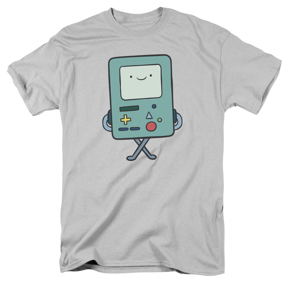 AN OFFCIALLY LICENSED ADVENTURE TIME BMO MEN'S REGULAR FIT T-SHIRT SILVER