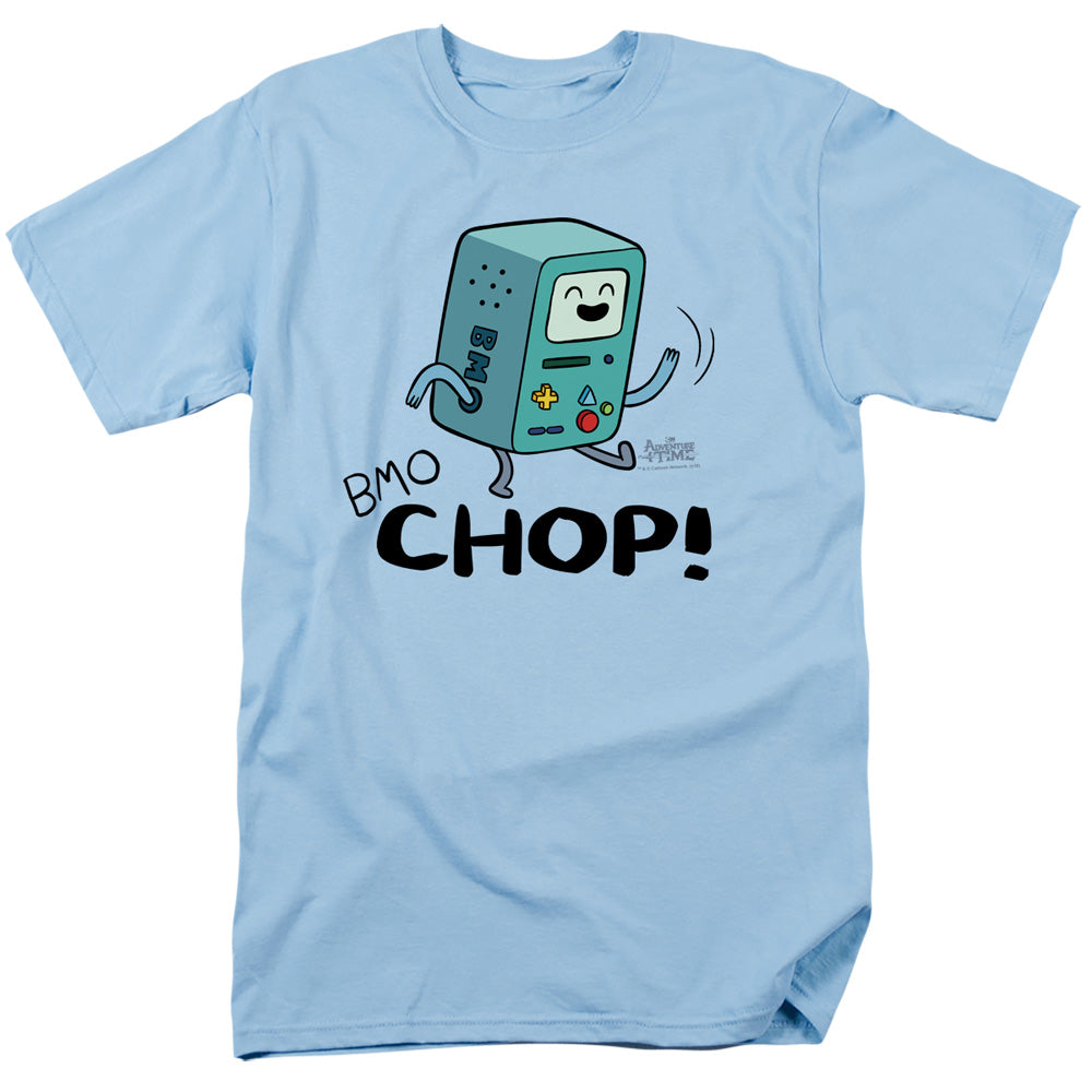 AN OFFCIALLY LICENSED ADVENTURE TIME BMO CHOP MEN'S REGULAR FIT T-SHIRT LIGHT BLUE