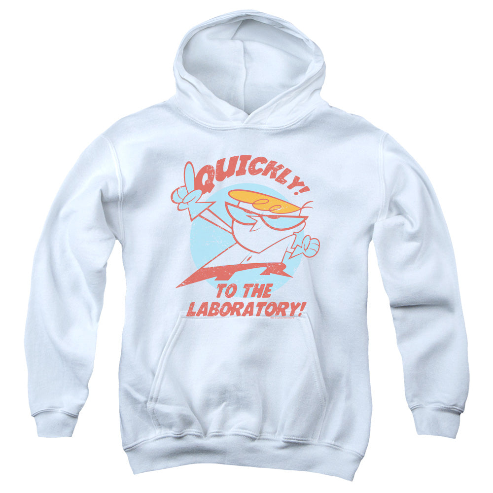 AN OFFCIALLY LICENSED DEXTERS LABORATORY QUICKLY YOUTH HOODIE WHITE