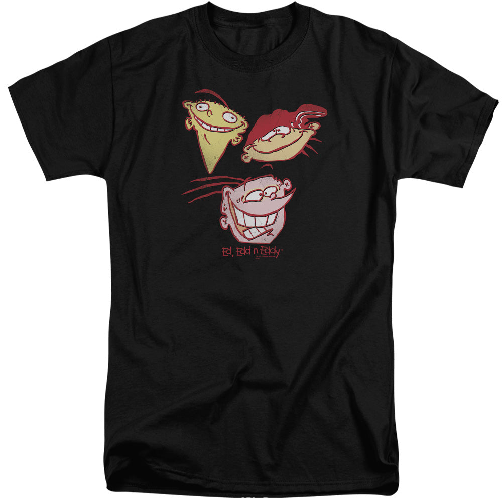 AN OFFCIALLY LICENSED ED EDD EDDY THREE HEADS MEN'S TALL FIT T-SHIRT BLACK