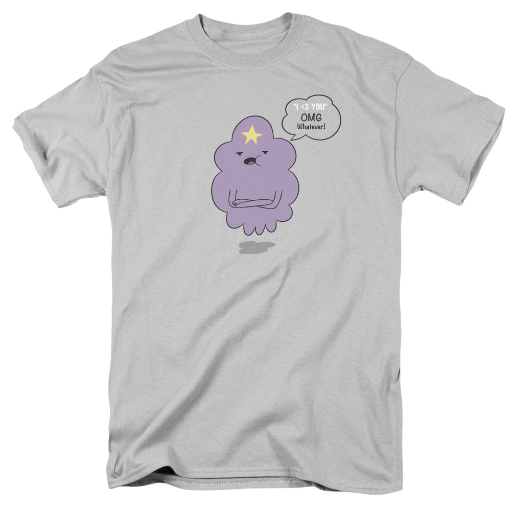 AN OFFCIALLY LICENSED ADVENTURE TIME LSP OMG MEN'S REGULAR FIT T-SHIRT SILVER