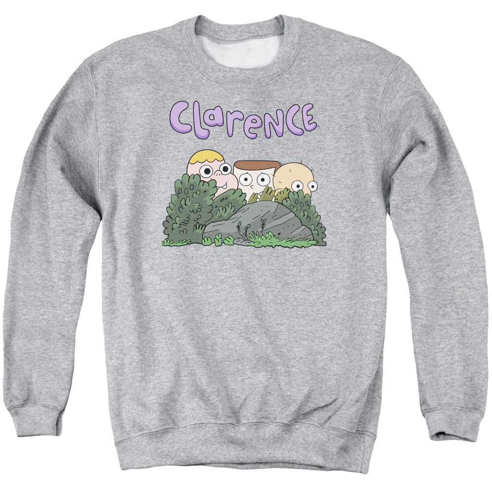AN OFFCIALLY LICENSED CLARENCE GANG ADULT UNISEX CREWNECK SWEATSHIRT ATHLETIC HEATHER
