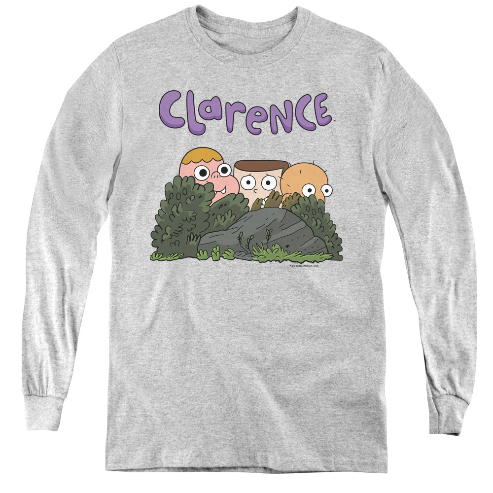 AN OFFCIALLY LICENSED CLARENCE GANG YOUTH LONG SLEEVE T-SHIRT ATHLETIC HEATHER