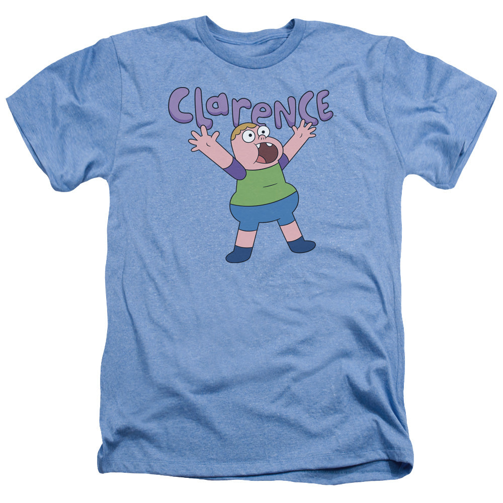 AN OFFCIALLY LICENSED CLARENCE WHOO MEN'S HEATHER T-SHIRT LIGHT BLUE
