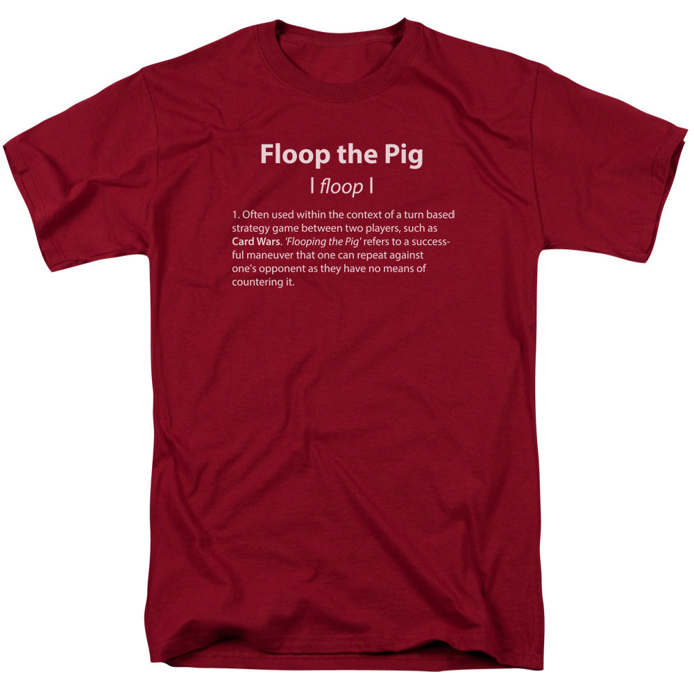AN OFFCIALLY LICENSED ADVENTURE TIME FLOOP THE PIG MEN'S REGULAR FIT T-SHIRT CARDINAL