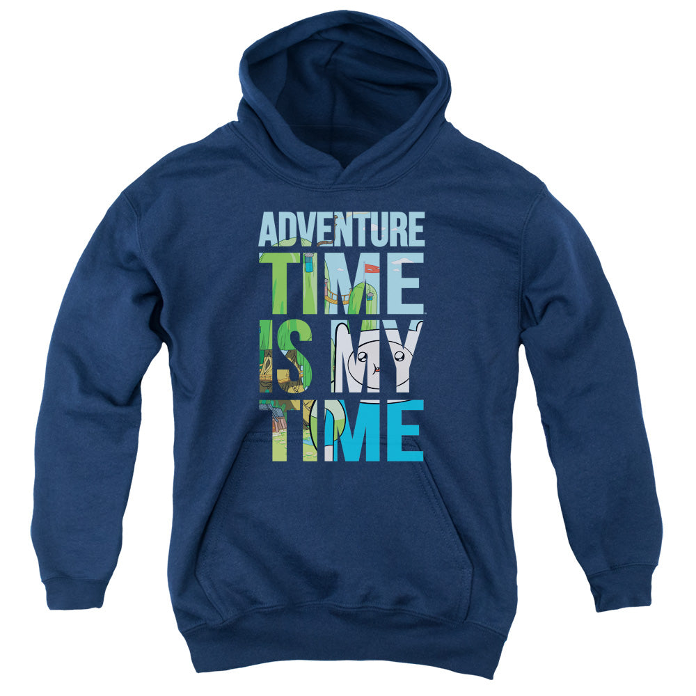 AN OFFCIALLY LICENSED ADVENTURE TIME MY TIME YOUTH HOODIE NAVY