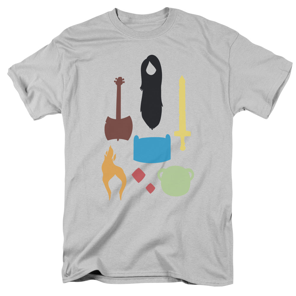 AN OFFCIALLY LICENSED ADVENTURE TIME ICONS MEN'S REGULAR FIT T-SHIRT SILVER