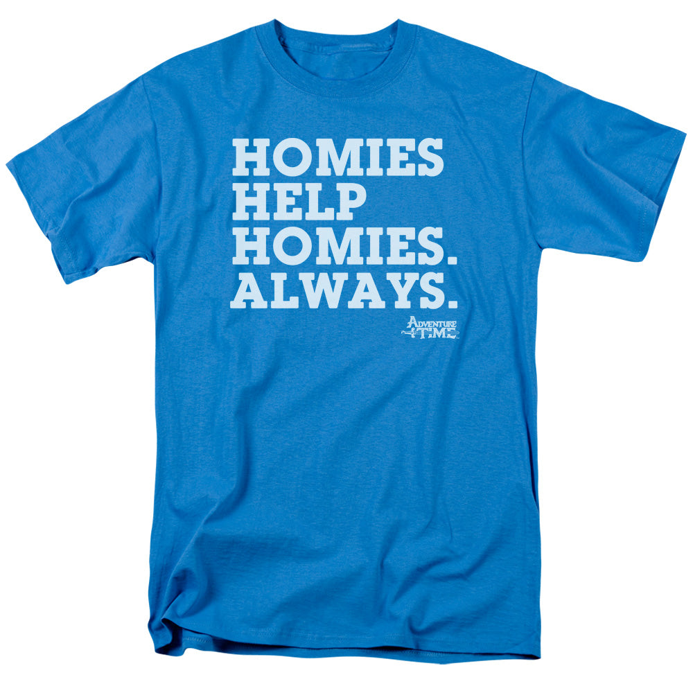 AN OFFCIALLY LICENSED ADVENTURE TIME HOMIES HELP HOMIES MEN'S REGULAR FIT T-SHIRT TURQUOISE