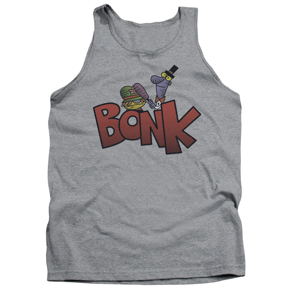 AN OFFCIALLY LICENSED DEXTERS LABORATORY BONK ADULT UNISEX TANK TOP ATHLETIC HEATHER