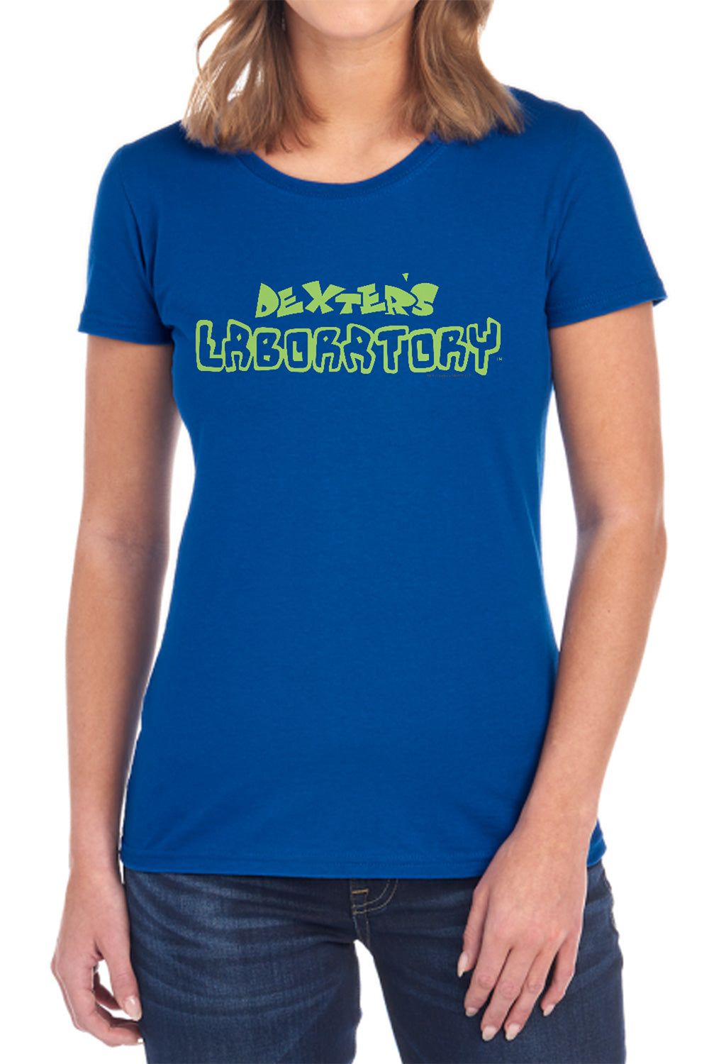 AN OFFCIALLY LICENSED DEXTERS LABORATORY DEXTERS LOGO WOMEN'S REGULAR FIT T-SHIRT BLACK