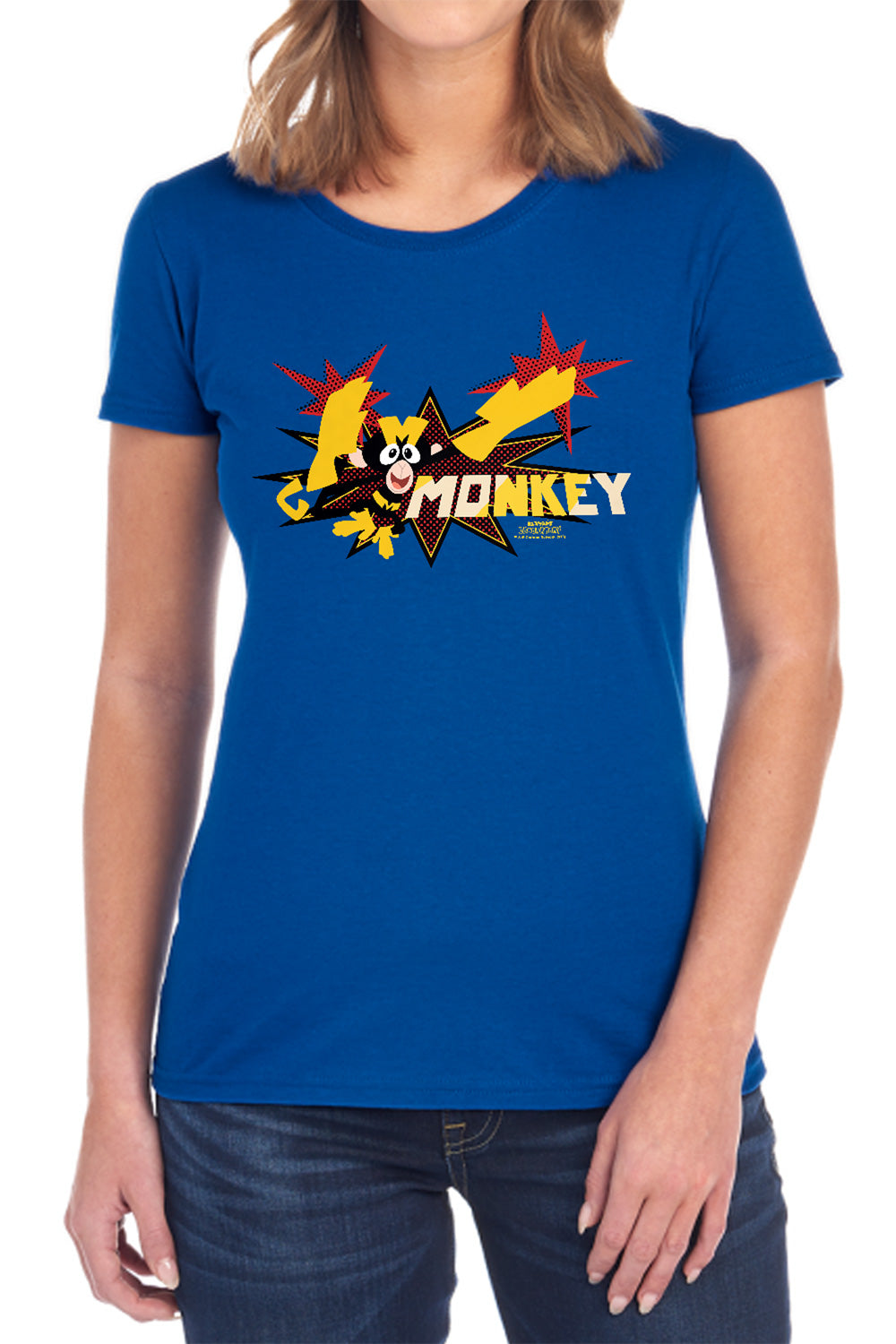 AN OFFCIALLY LICENSED DEXTERSS LABORATORY MONKEY WOMEN'S REGULAR FIT T-SHIRT BLACK