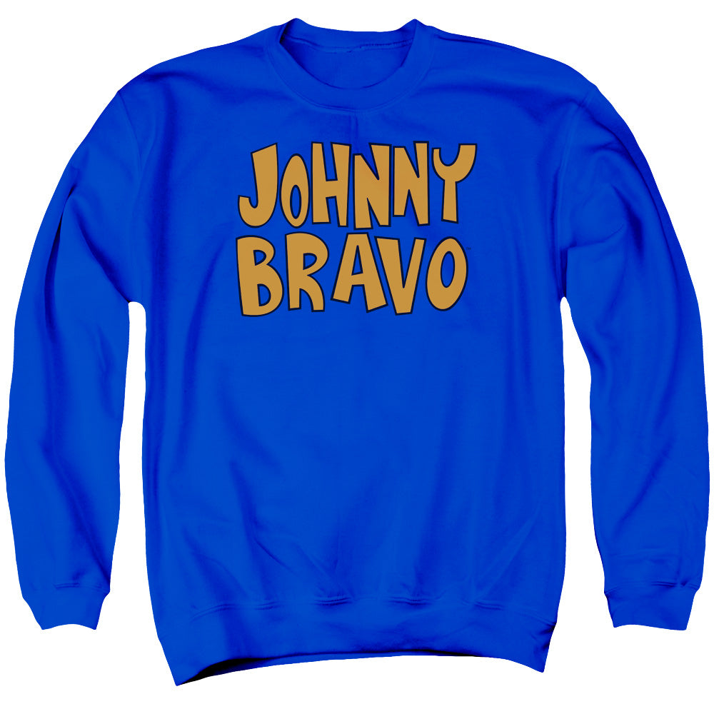 AN OFFCIALLY LICENSED JOHNNY BRAVO JB LOGO ADULT UNISEX CREWNECK SWEATSHIRT ROYAL