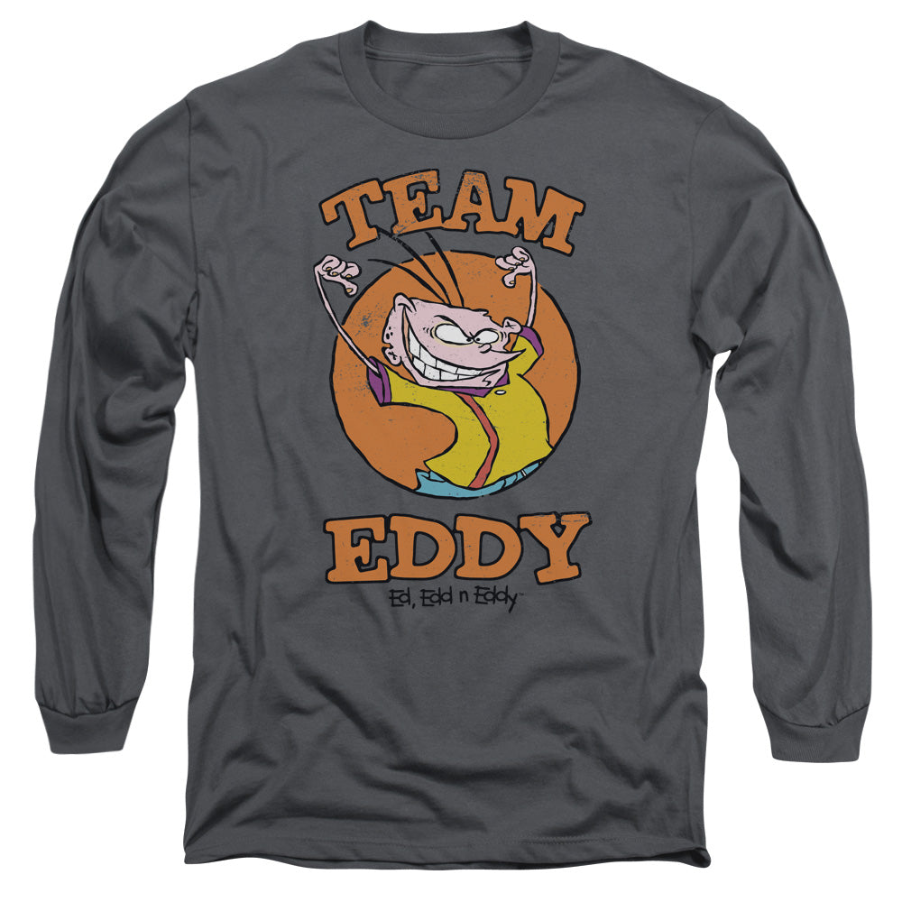 AN OFFCIALLY LICENSED ED EDD N EDDY TEAM EDDY MEN'S LONG SLEEVE T-SHIRT CHARCOAL