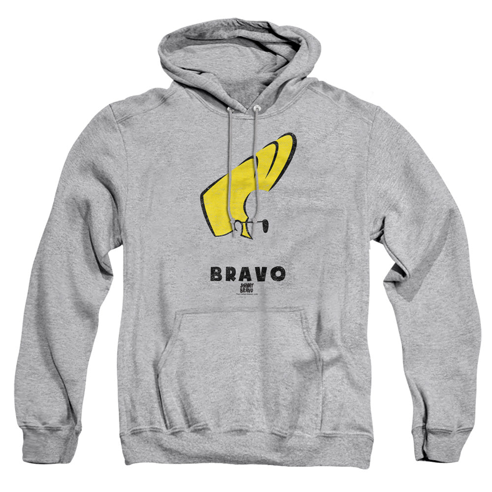 AN OFFCIALLY LICENSED JOHNNY BRAVO JOHNNY HAIR ADULT UNISEX PULLOVER HOODIE ATHLETIC HEATHER