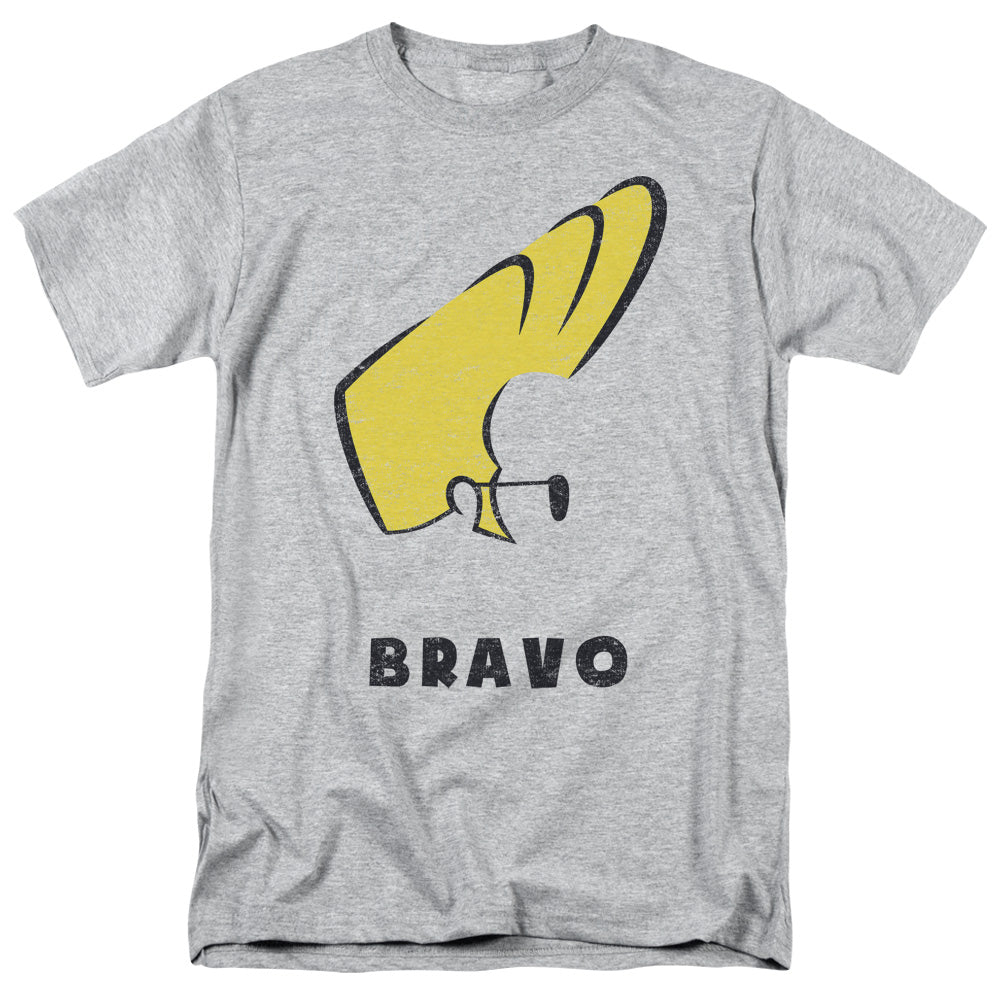 AN OFFCIALLY LICENSED JOHNNY BRAVO JOHNNY HAIR MEN'S REGULAR FIT T-SHIRT ATHLETIC HEATHER