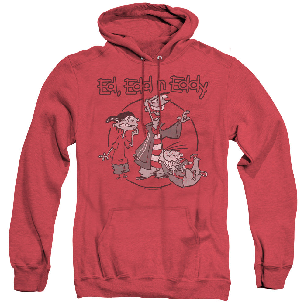 AN OFFCIALLY LICENSED ED EDD N EDDY GANG ADULT UNISEX HEATHER PULLOVER HOODIE RED