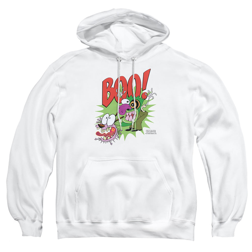 AN OFFCIALLY LICENSED COURAGE THE COWARDLY DOG STUPID DOG ADULT UNISEX PULLOVER HOODIE WHITE