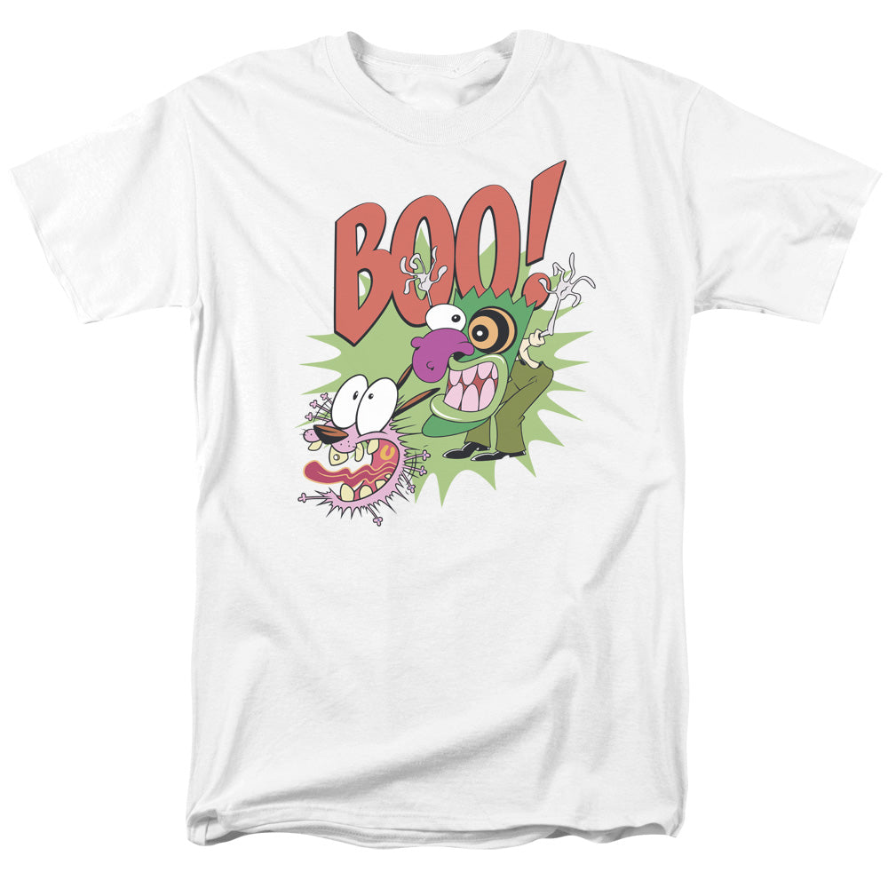 AN OFFCIALLY LICENSED COURAGE THE COWARDLY DOG STUPID DOG MEN'S REGULAR FIT T-SHIRT WHITE