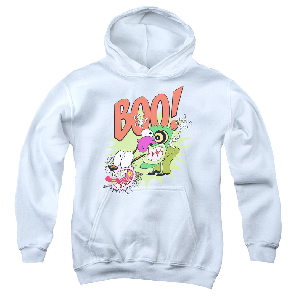 AN OFFCIALLY LICENSED COURAGE THE COWARDLY DOG STUPID DOG YOUTH HOODIE WHITE
