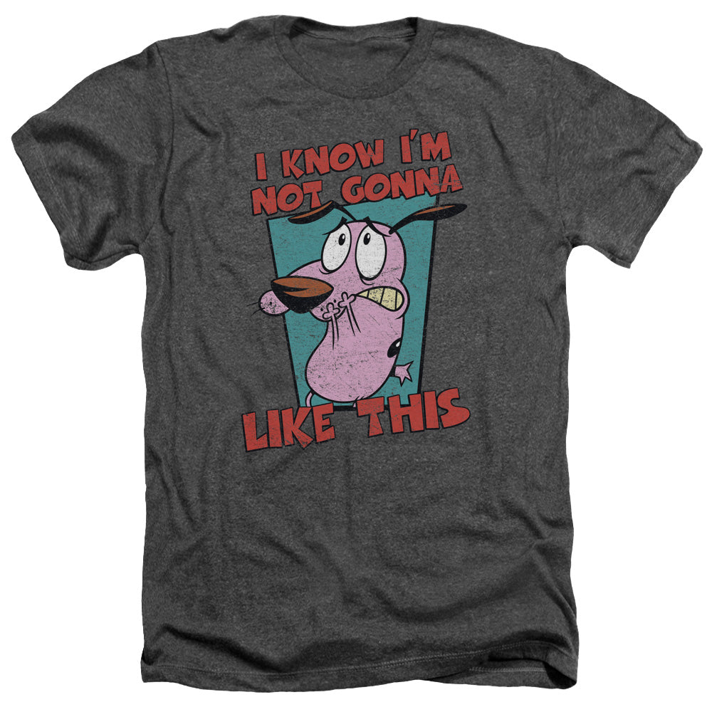 AN OFFCIALLY LICENSED COURAGE THE COWARDLY DOG NOT GONNA LIKE MEN'S HEATHER T-SHIRT CHARCOAL