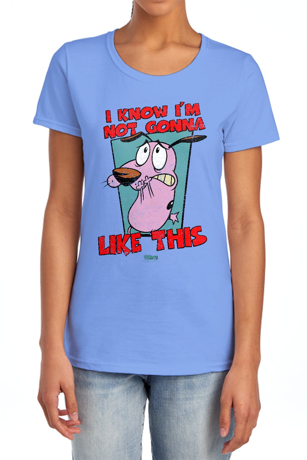 AN OFFCIALLY LICENSED COURAGE THE COWARDLY DOG NOT GONNA LIKE WOMEN'S REGULAR FIT T-SHIRT CHARCOAL