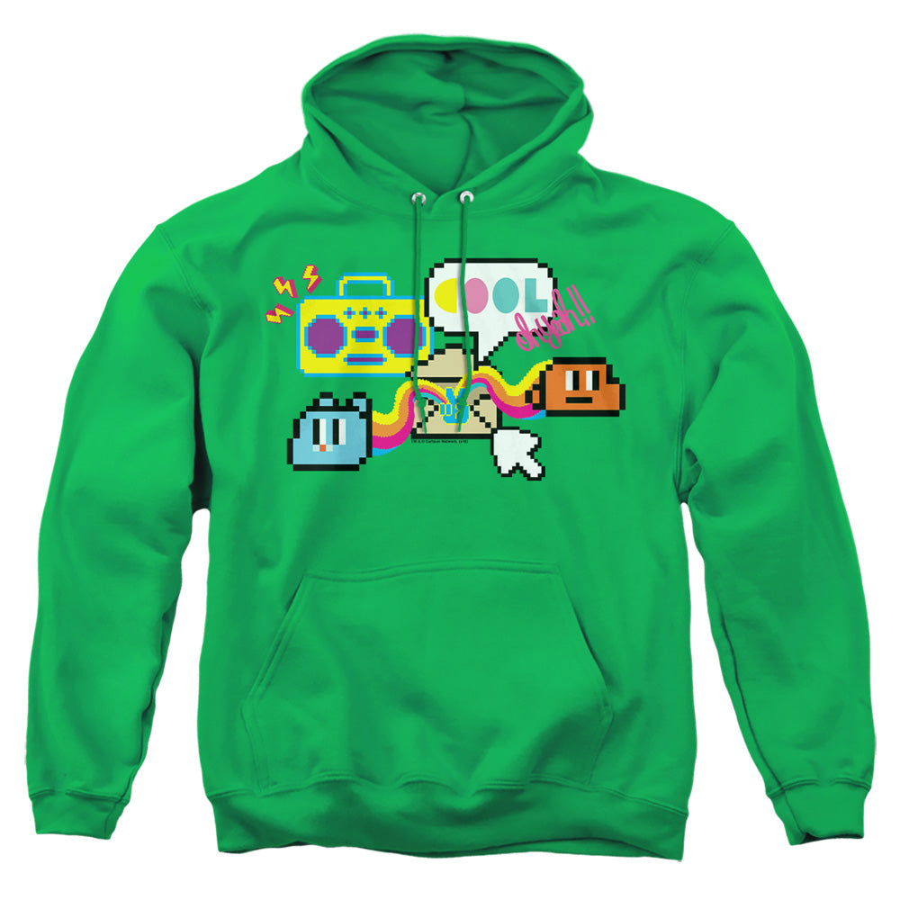 AN OFFCIALLY LICENSED AMAZING WORLD OF GUMBALL COOL OH YEAH ADULT UNISEX PULLOVER HOODIE KELLY GREEN