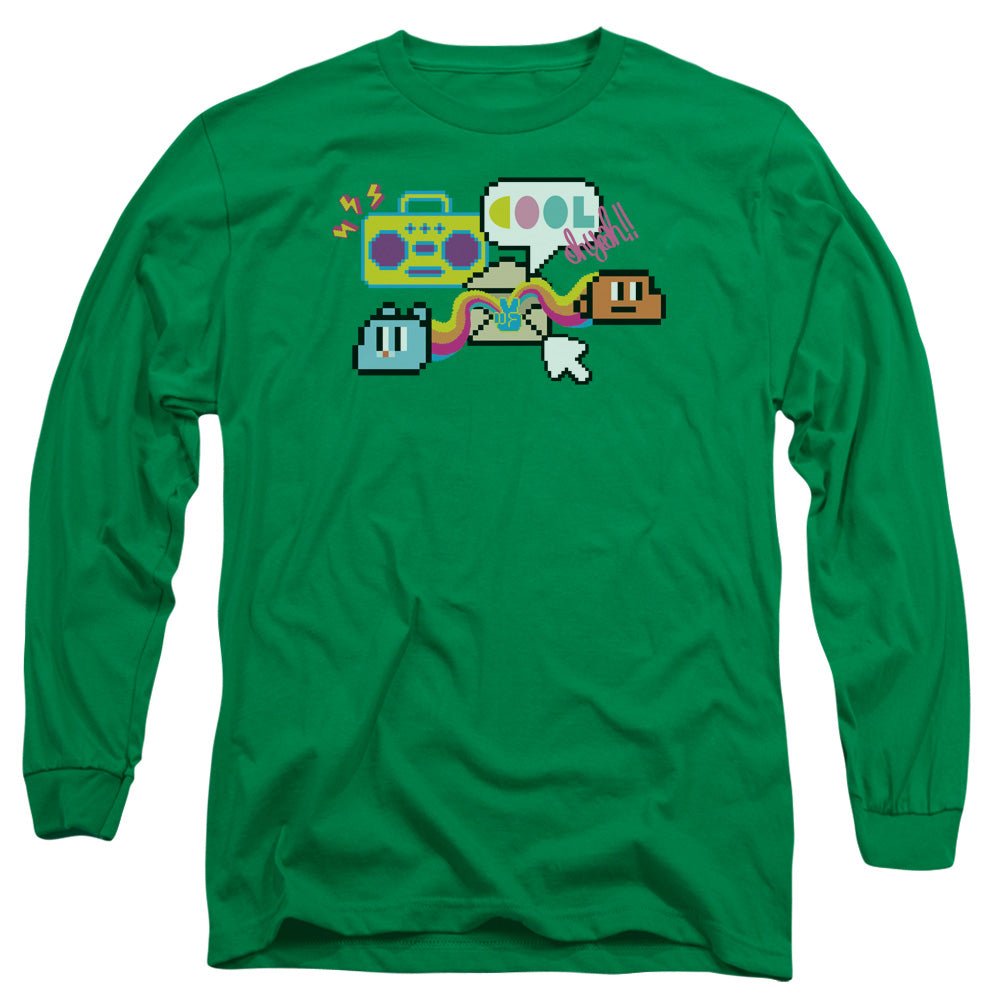 AN OFFCIALLY LICENSED AMAZING WORLD OF GUMBALL COOL OH YEAH MEN'S LONG SLEEVE T-SHIRT KELLY GREEN