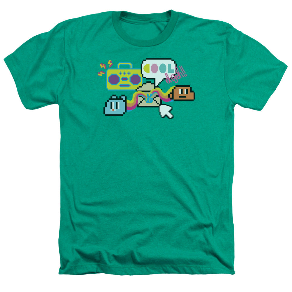 AN OFFCIALLY LICENSED AMAZING WORLD OF GUMBALL COOL OH YEAH MEN'S HEATHER T-SHIRT KELLY GREEN