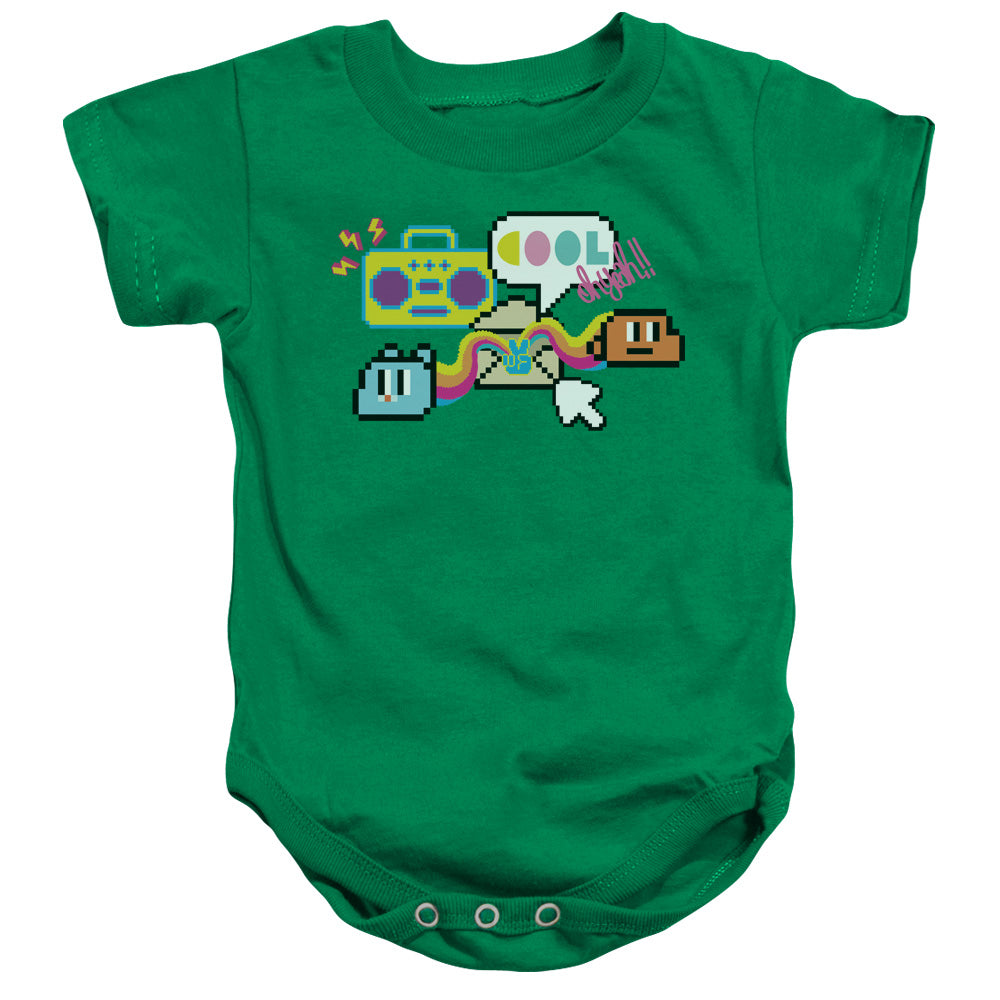 AN OFFCIALLY LICENSED AMAZING WORLD OF GUMBALL COOL OH YEAH BABY BODYSUIT KELLY GREEN